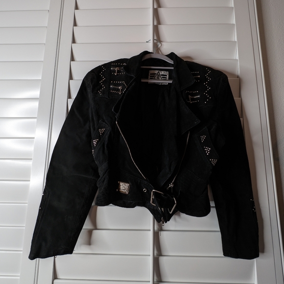 Vintage 90s Morganwear Southwestern cowgirl style Leather JacketFringe & Suede - Picture 1 of 5